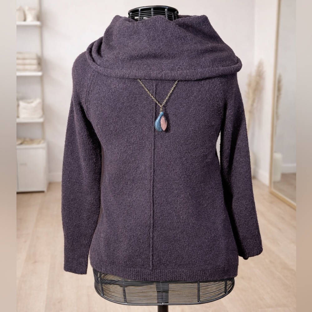 Ruby Moon Deep Purple Cowl Neck Sweater